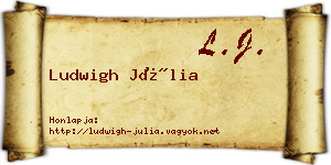 Ludwigh Júlia névjegykártya